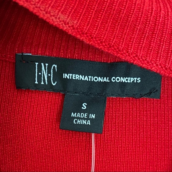 INC Red Turtle Twist Neck Sweater Top Women’s Size Small - Picture 6 of 7